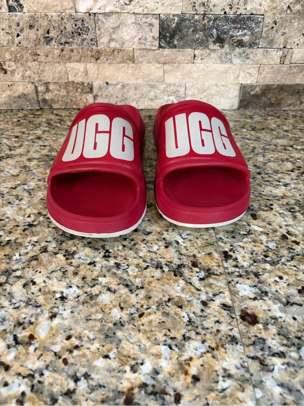 UGG Men's Red Logo Slide Sandals